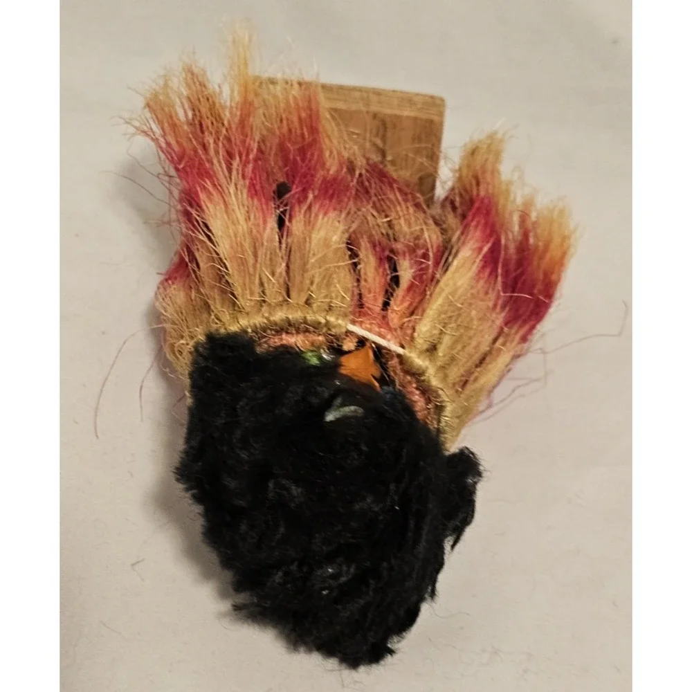 Vintage Hard Plastic Fijian Tribal Doll 7.5